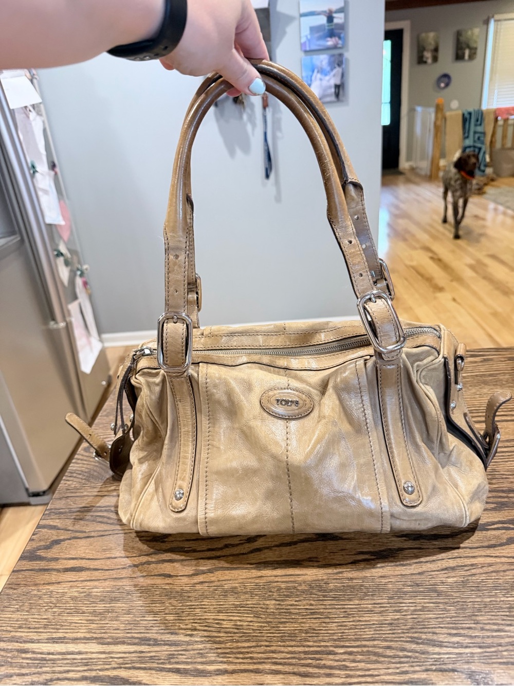 Tod's Beige Leather Shoulder Bag